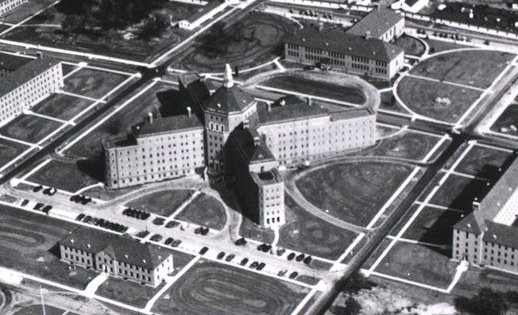 Historic aerial photo of the Willowbrook State School campus on Staten Island